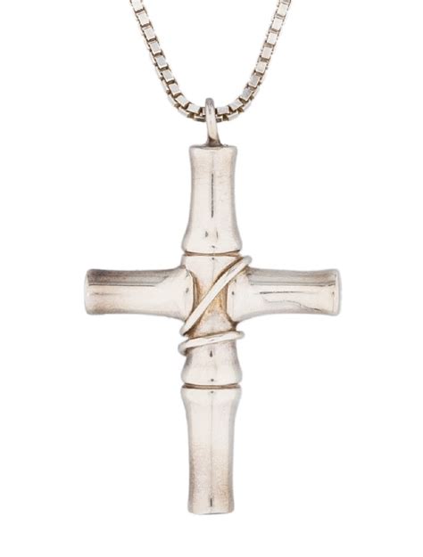 gucci necklace flower|Gucci bamboo cross necklace.